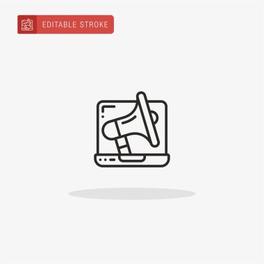 Megafon ikon vektörü. Sunum için megafon simgesi.