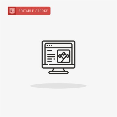 Bilgisayar simgesi vektörü. Sunum için bilgisayar simgesi.