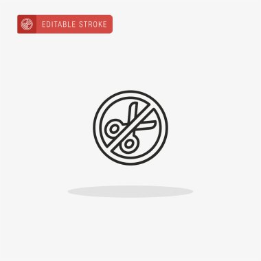 Makas ikon vektörü. Sunum için makas simgesi.