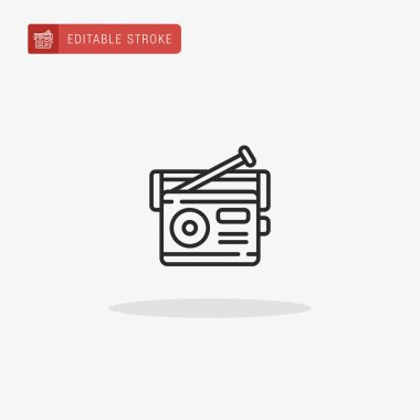Radyo ikon vektörü. Sunum için radyo simgesi.