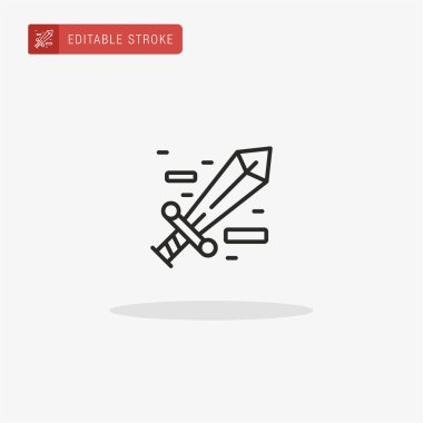 Kılıç simgesi vektörü. Sunum için kılıç simgesi.