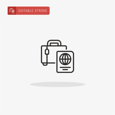 Çanta ikon vektörü. Sunum için bavul simgesi.