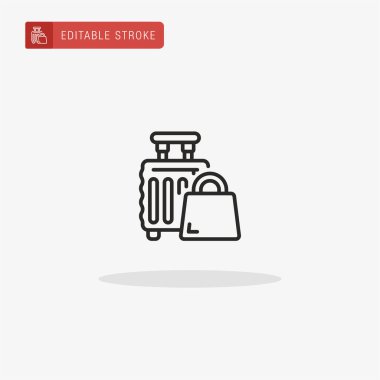 Çanta ikon vektörü. Sunum için bavul simgesi.