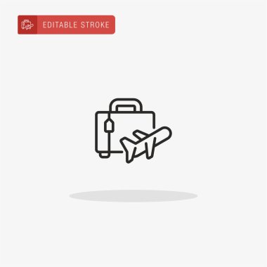 Çanta ikon vektörü. Sunum için bavul simgesi.