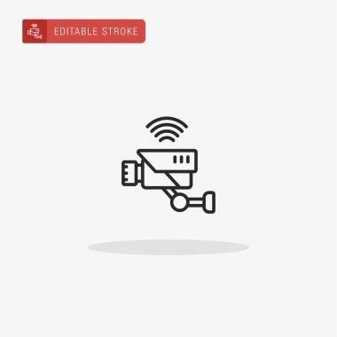 Kamera simgesi vektörü. Sunum için kamera simgesi.