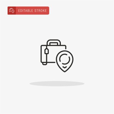 Çanta ikon vektörü. Sunum için bavul simgesi.