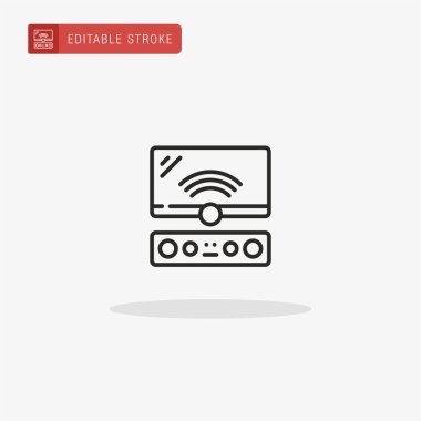 Ses Çubuğu simgesi vektörü. Sunum için Ses Çubuğu simgesi.