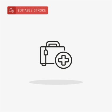 Çanta ikon vektörü. Sunum için bavul simgesi.