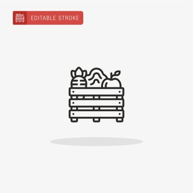 Sandık ikon vektörü. Sunum için sandık simgesi.