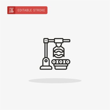 Üretim ikonu vektörü. Sunum için üretim simgesi.