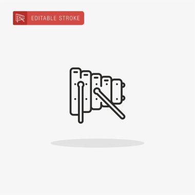 Ksilofon ikon vektörü. Sunum için ksilofon simgesi.