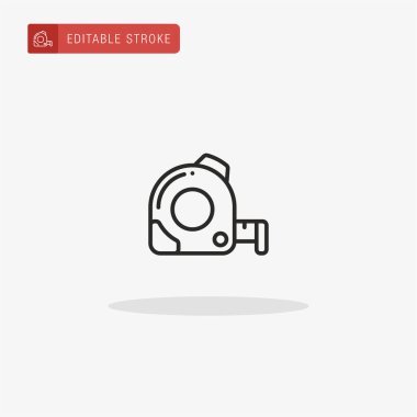 Teyp Ölçü simgesi vektörü. Sunum için mezura simgesi.