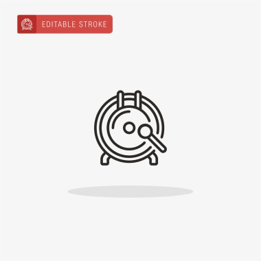 Gong ikon vektörü. Sunum için Gong simgesi.