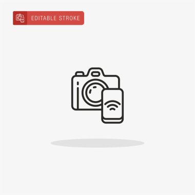 Kamera simgesi vektörü. Sunum için kamera simgesi.