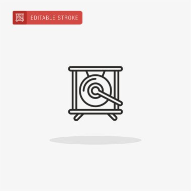 Gong ikon vektörü. Sunum için Gong simgesi.