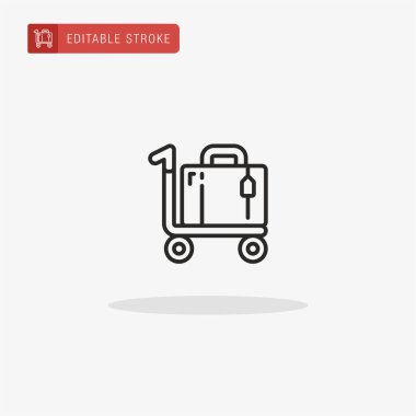 Trolley ikon vektörü. Sunum için Trolley simgesi.