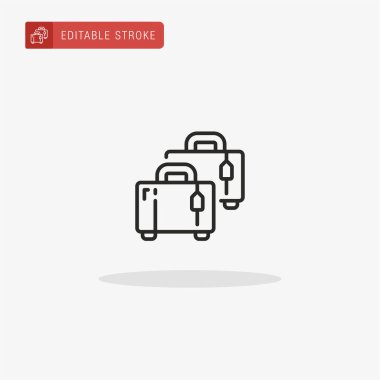 Bavul ikon vektörü. Sunum için bavul simgesi.