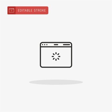 Tarayıcı simge vektörü. Sunum için tarayıcı simgesi.