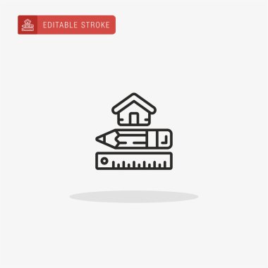 İkona ikonu vektörü. Sunum için konut simgesi.