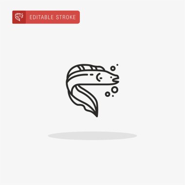 Balık ikonu vektörü. Sunum için balık simgesi.