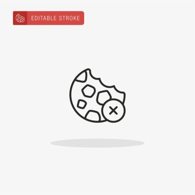 Kurabiye simgesi vektörü. Sunum için çerez simgesi.