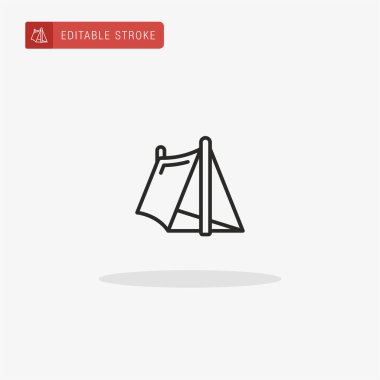 Çadır ikonu vektörü. Sunum için çadır simgesi.