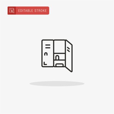 Kilit simgesi vektörü. Sunum için dolap simgesi.