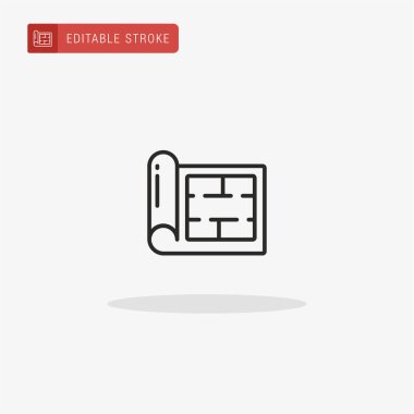 Şablon simgesi vektörü. Sunum için plan simgesi.