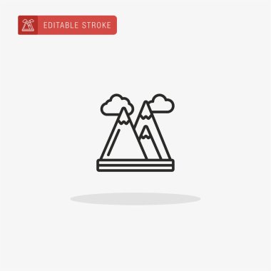 Dağlar ikon vektörü. Sunum için dağ simgesi.