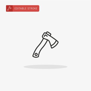 Balta ikon vektörü. Sunum için balta simgesi.