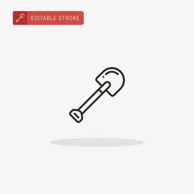 Kürek ikon vektörü. Sunum için kürek simgesi.