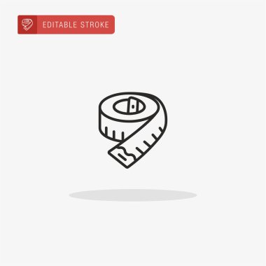 Teyp Ölçü simgesi vektörü. Sunum için mezura simgesi.