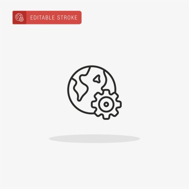 Küre simgesi vektörü. Sunum için dünya simgesi.