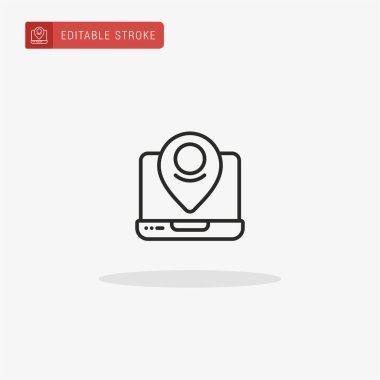 Dizüstü bilgisayar simgesi vektörü. Sunum için dizüstü simgesi.