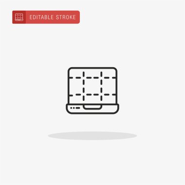 Dizüstü bilgisayar simgesi vektörü. Sunum için dizüstü simgesi.