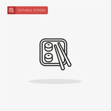 Suşi ikonu vektörü. Sunum için suşi simgesi.