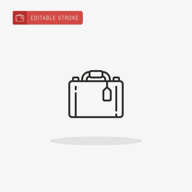 Çanta ikon vektörü. Sunum için bavul simgesi.