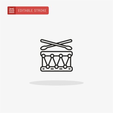 Davul simgesi vektörü. Sunum için davul simgesi.