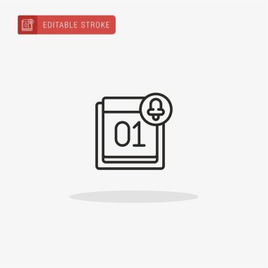 Takvim simgesi vektörü. Sunum için takvim simgesi.