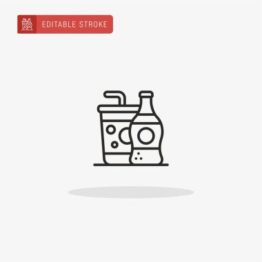 Soda ikonu vektörü. Sunum için soda simgesi.