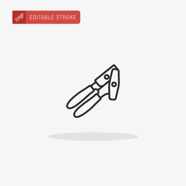 Konserve simgesi vektörü. Sunum için açıcı simgesi.