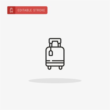 Çanta ikon vektörü. Sunum için bavul simgesi.