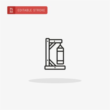 Boks Torbası simgesi vektörü. Sunum için Boks Çantası simgesi.