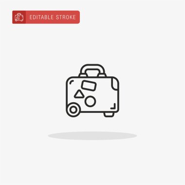 Çanta ikon vektörü. Sunum için bavul simgesi.