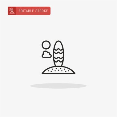 Sörf tahtası ikon vektörü. Sunum için sörf tahtası simgesi.