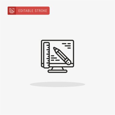 Bilgisayar simgesi vektörü. Sunum için bilgisayar simgesi.