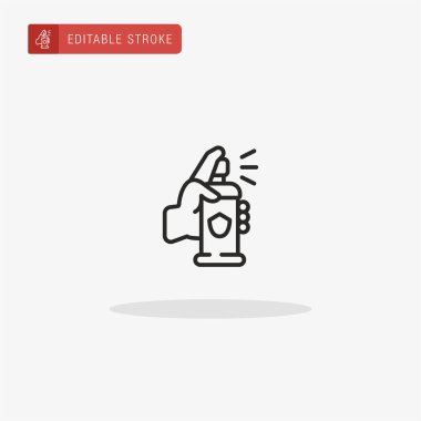 Sprey ikon vektörü. Sunum için sprey simgesi.
