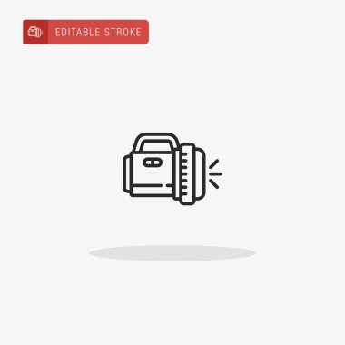 El feneri ikon vektörü. Sunum için el feneri simgesi.