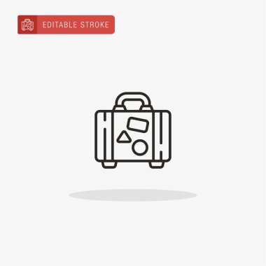 Çanta ikon vektörü. Sunum için bavul simgesi.