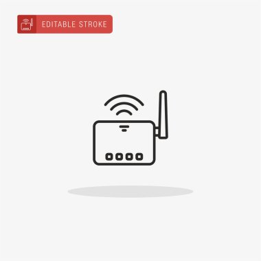 Kablosuz Yönlendirici ikon vektörü. Sunum için kablosuz yönlendirme simgesi.